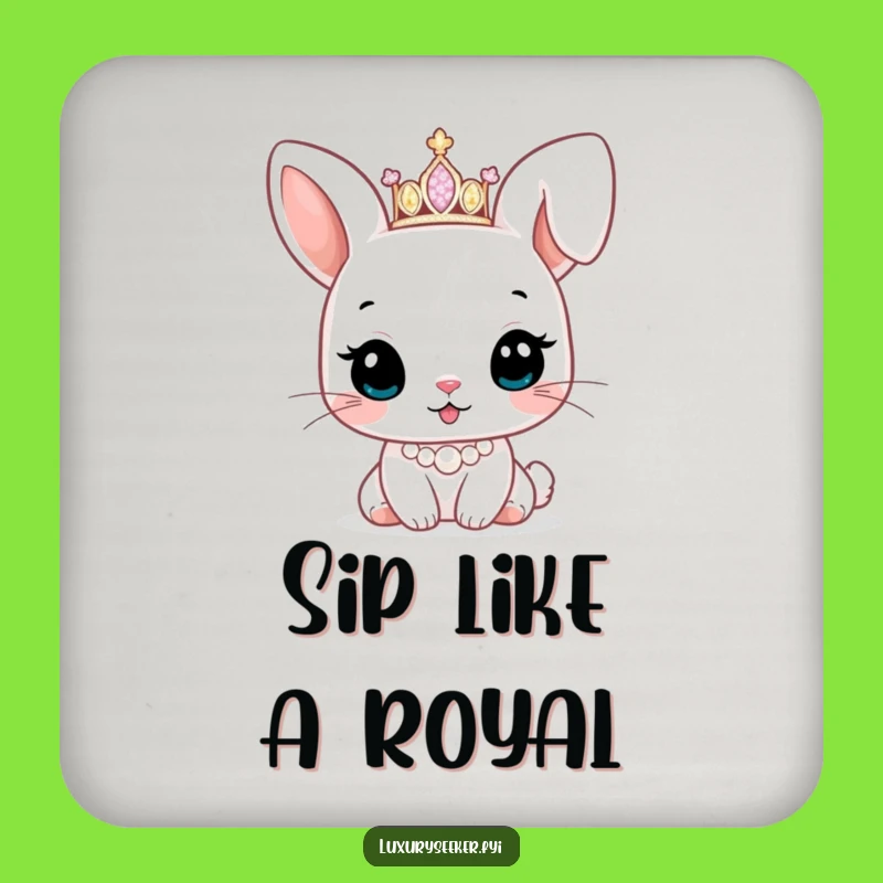 Funny Bunny Tiara Coaster: Protect Surfaces with Royal Charm!