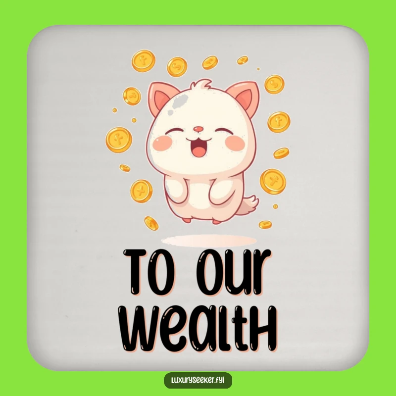 Funny Rich Creature Coaster: Gold Coins & Sigh, Chic Humorous Table Protection