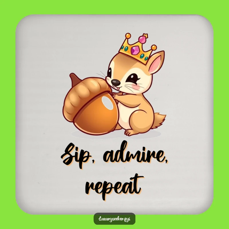 Funny Royal Squirrel Coaster: Majestic Nut Protector for Vain Home Decor