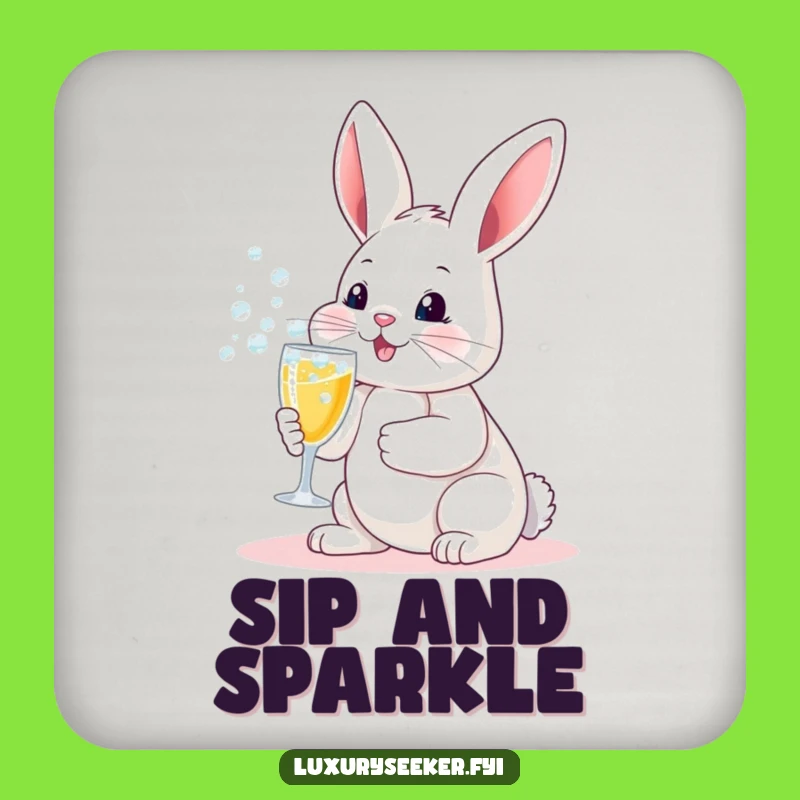 Funny Bunny Champagne Coasters: Protect Surfaces with Hilarious Style