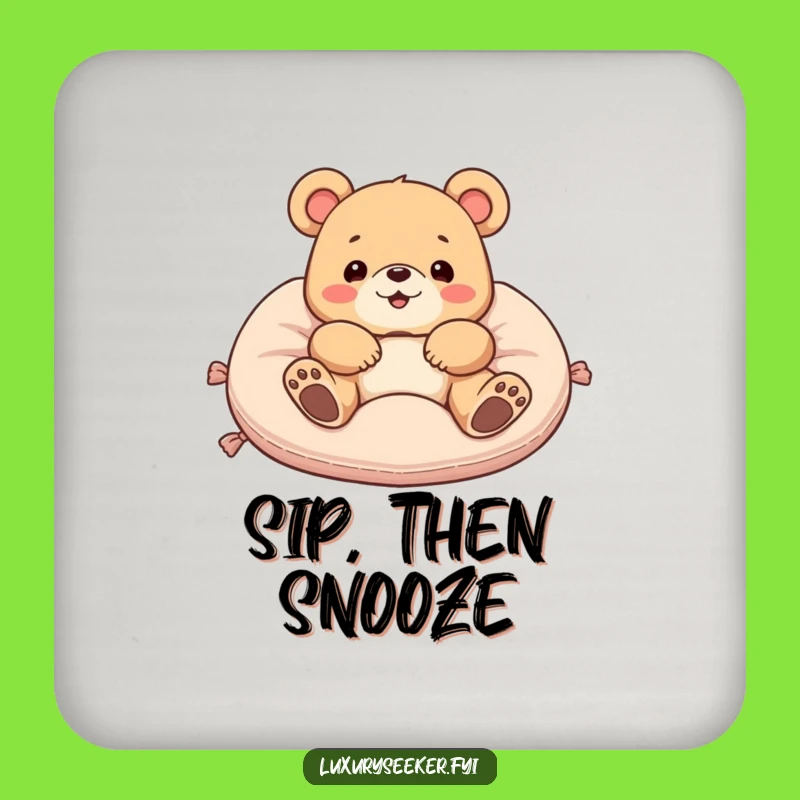 Funny Bear Coaster: Protect Surfaces with Luxurious Humor, Perfect Small Funny Gift