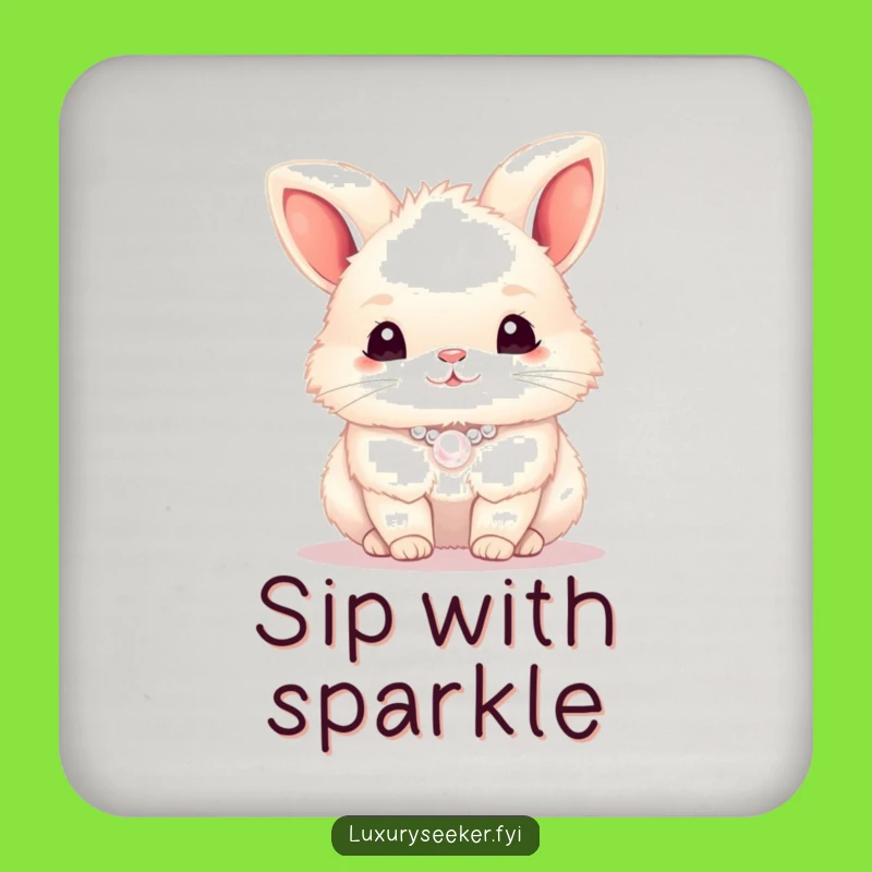 Funny Bunny Pearl Necklace Coasters - Chic Protection for Your Table Gift