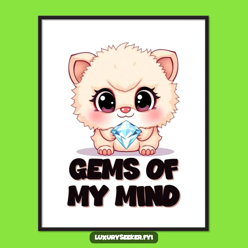 Funny Diamond Creature Poster: Sparkling, Hilarious Wall Art for Glamorous Spaces