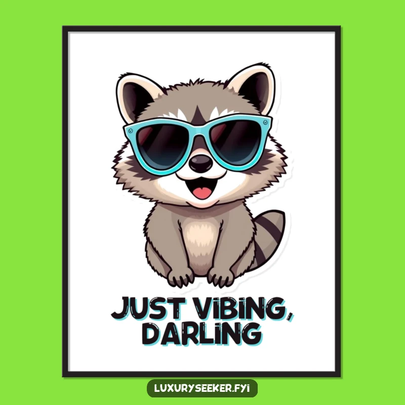 Funny Raccoon Sunglasses Poster: Adorn Your Walls with This Hilarious Art Gift