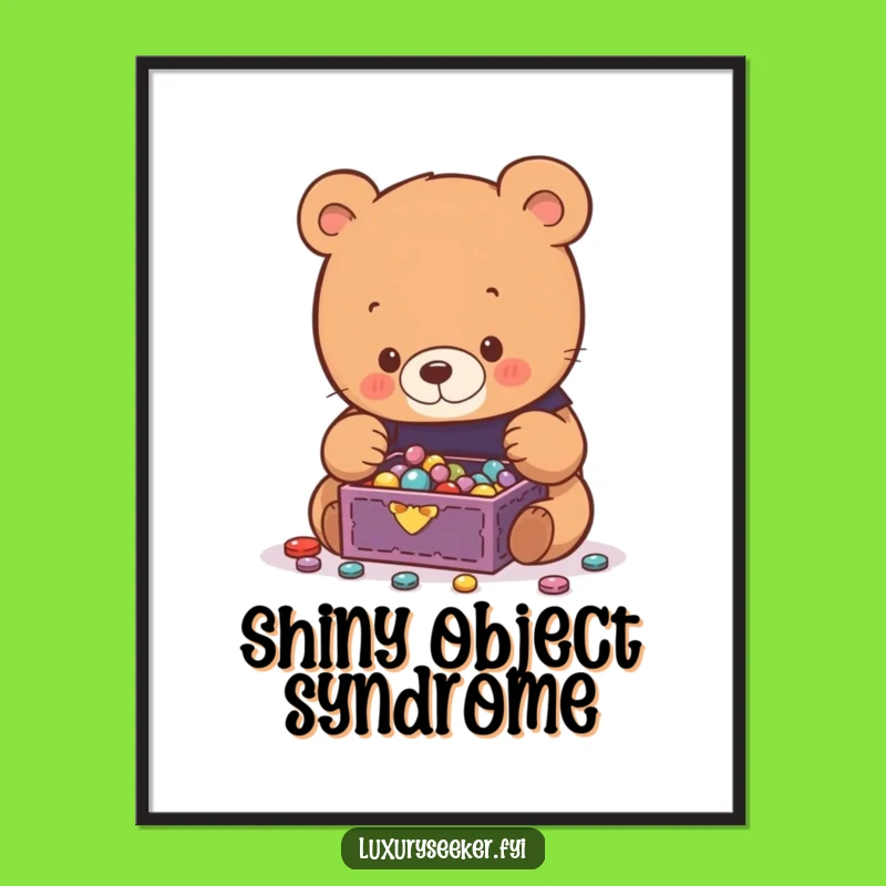 Funny Bear Jewelry Poster: Decorate with Whimsy and Sparkle Gift