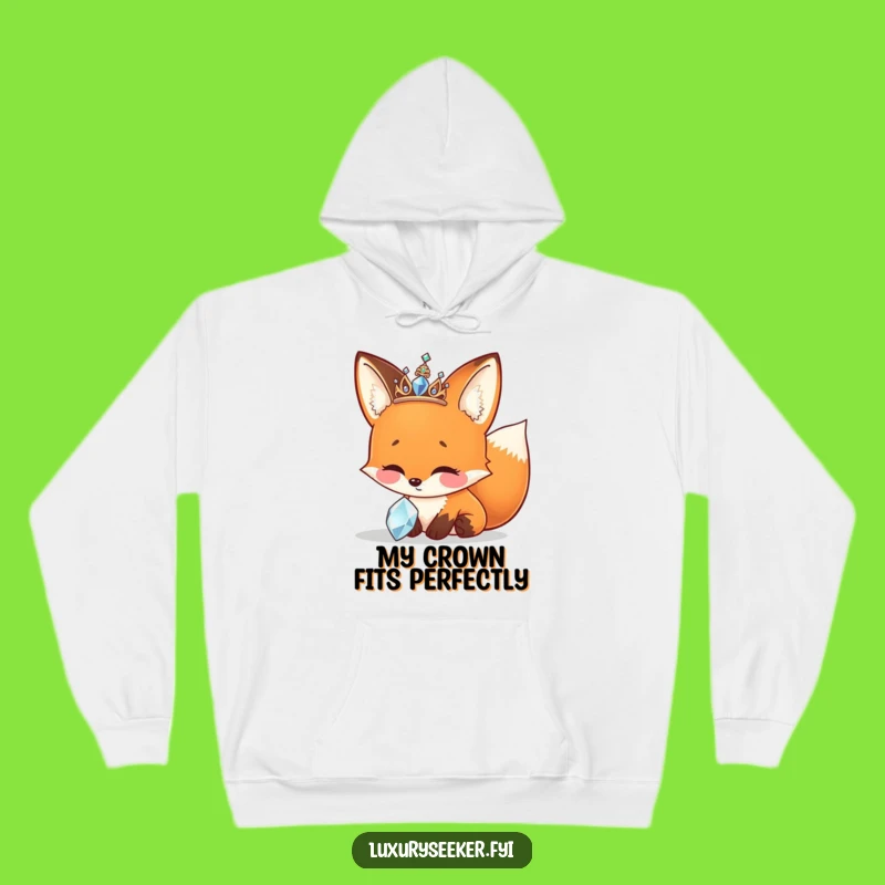 Cozy Funny Fox Tiara Hoodie - Sparkle & Shine Funny Gift
