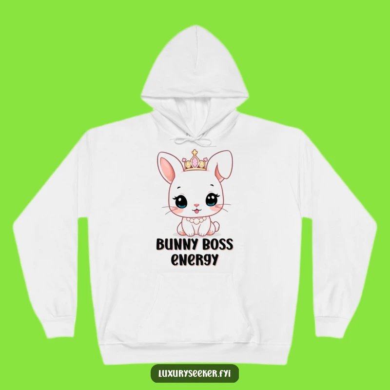 Funny Bunny Tiara Hoodie: Cozy Up with a Cute Character's Royal Comfort!