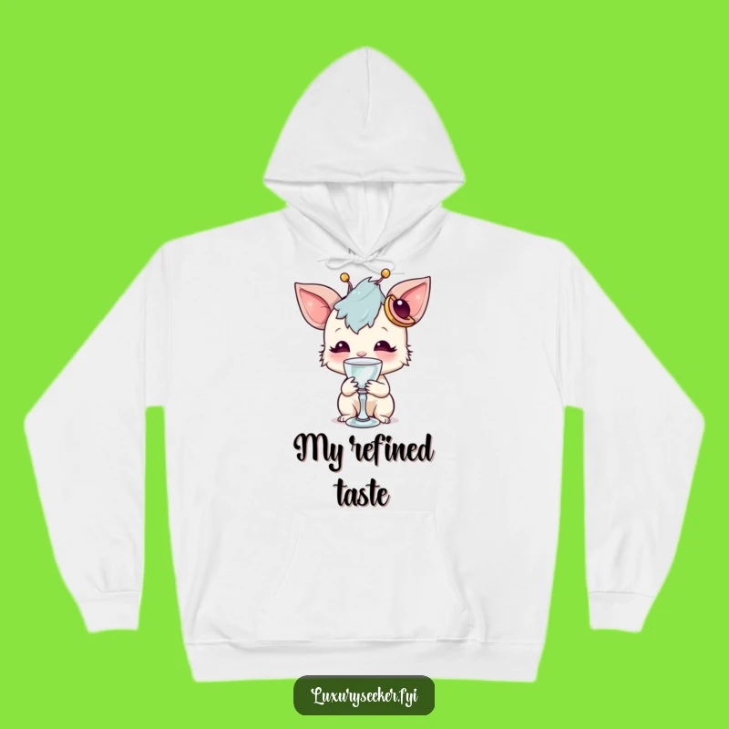 Funny Fancy Creature Hoodie: Cozy Crystal Sip & Accessory, Warm Humorous Comfort