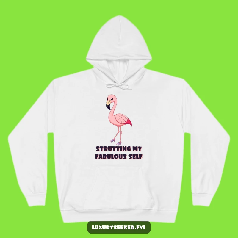 Funny Flamingo Sparkly Shoes Hoodie - Cozy Up with Grace & Humor!