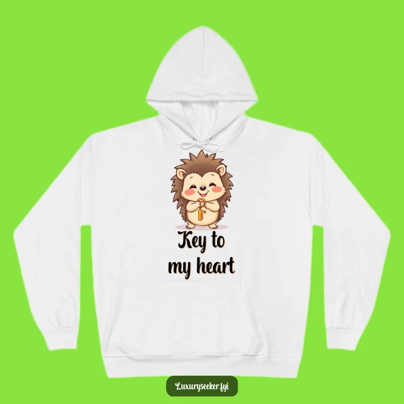 Funny Hedgehog Key Hoodie: Cozy Cuteness and Hopeful Vibes Funny Gift