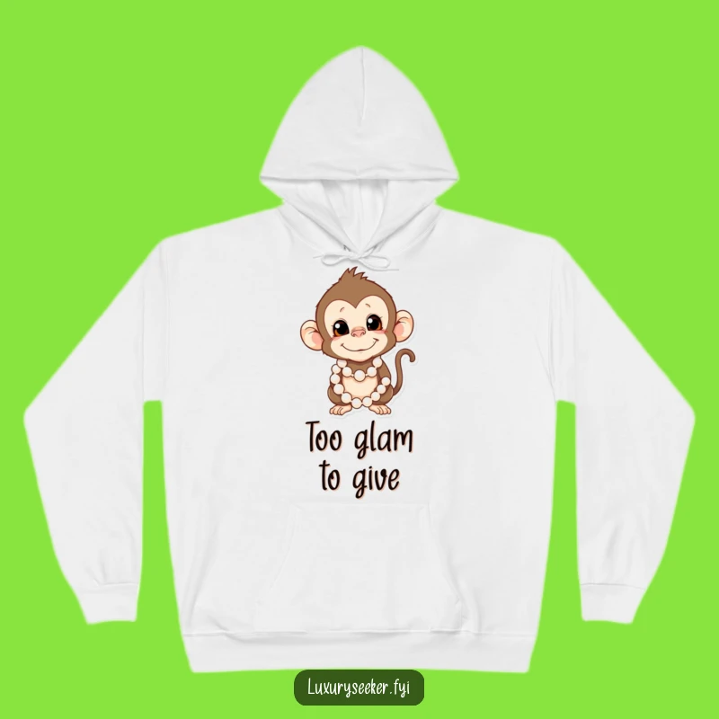 Funny Monkey Hoodie: Cozy & Hilarious Pearl-Wearing Primate Sweatshirt