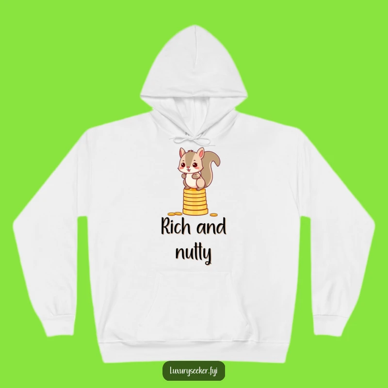 Funny Squirrel Treasure Hoodie: Cozy Mischief on Gold Coins Funny Gift