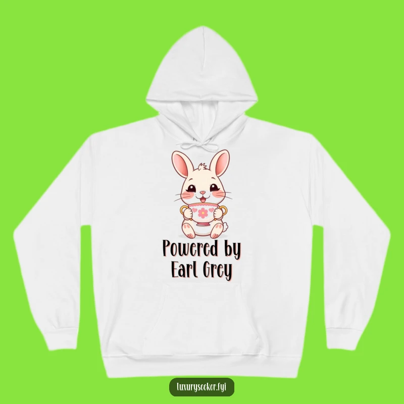 Funny Rabbit Tea Hoodie: Cozy Character Comfort for Relaxed Moments!