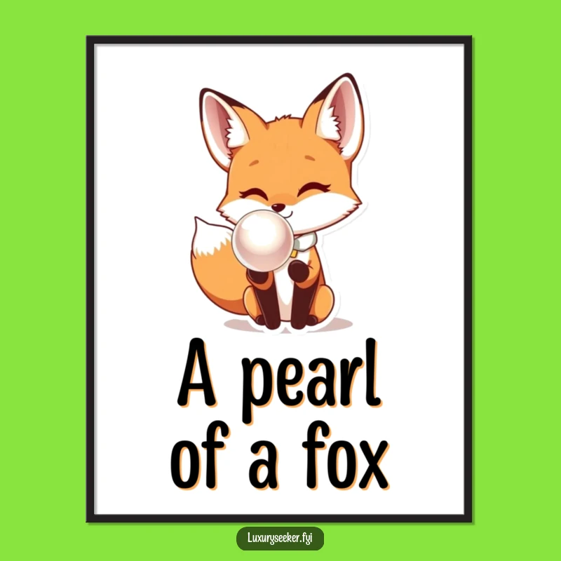 Free Printable Wall Art: Sophisticated Fox Pearl - Quirky Downloadable Decor