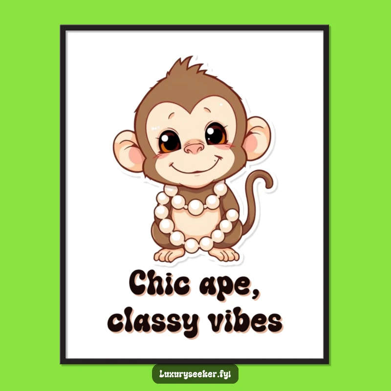 Funny Free Printable Monkey Wall Art - Pearl Player Downloadable Decor