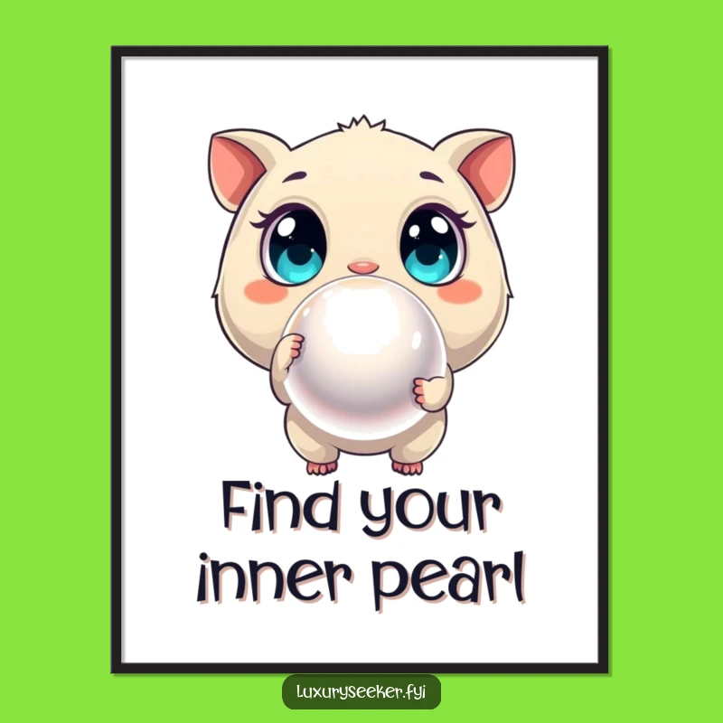 Free Printable Wall Art: Pearl Hunter Creature, Funny Downloadable Decor for a Touch of Luxury