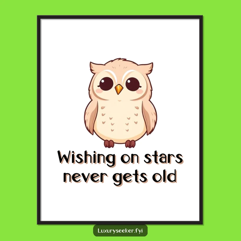 Free Printable Owl Art: Starry Night, Funny Decor, Downloadable Wall Art