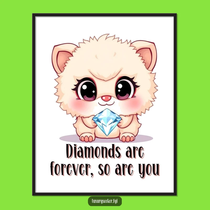 Free Printable Wall Art: Creature Diamond Dreams - Funny Downloadable Decor