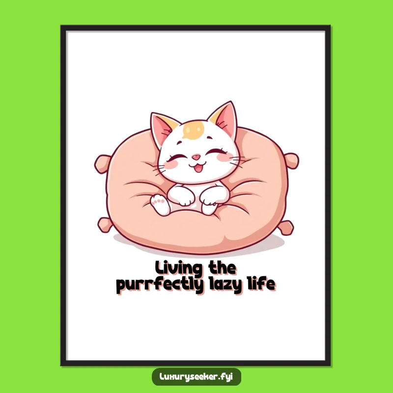 Free Printable Wall Art: Cat Comfort Zone, Cozy Decor, Downloadable Art