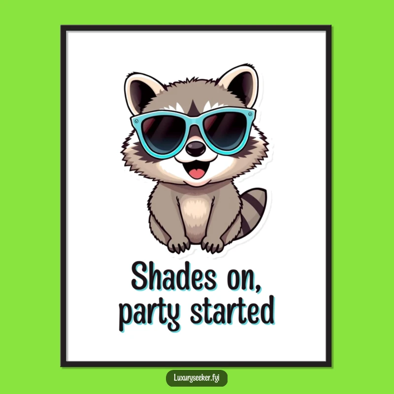 Funny Free Printable Wall Art: Raccoon Sunglasses - Cool Downloadable Art!