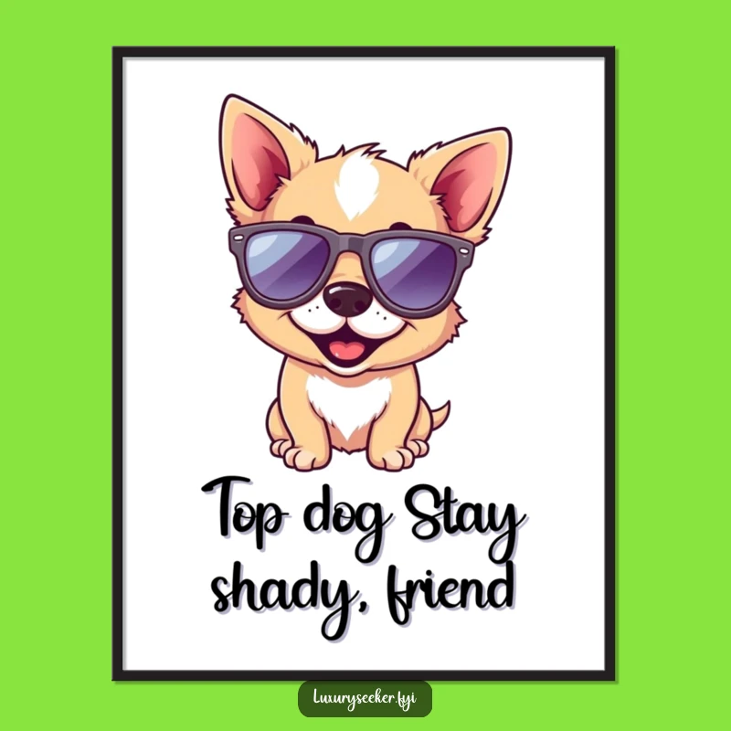 Free Printable Wall Art - Funny Dog with Sunglasses, Cool DIY Decor!