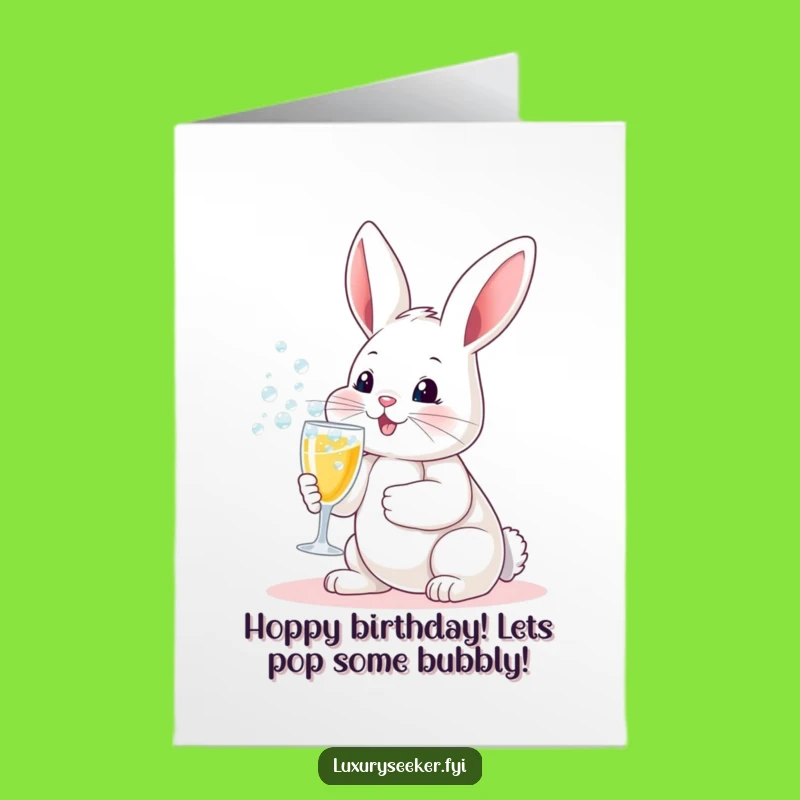 Free Printable Birthday Card: Bubbly Bunny - Hilarious Downloadable Gift for a Spirited Celebration