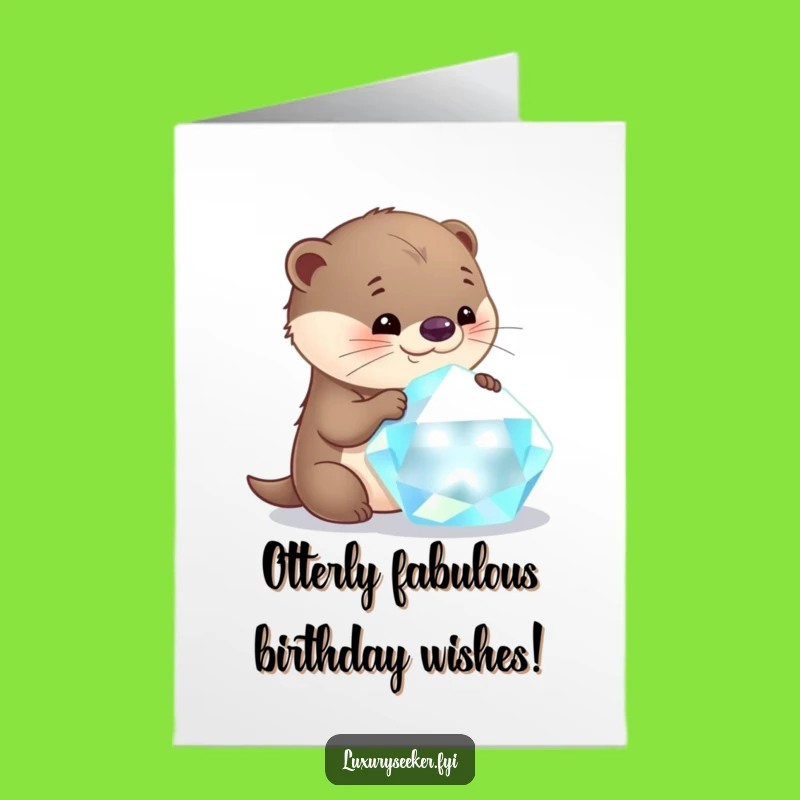 Free Printable Birthday Card: Curious Otter's Gemstone Joy & Fun