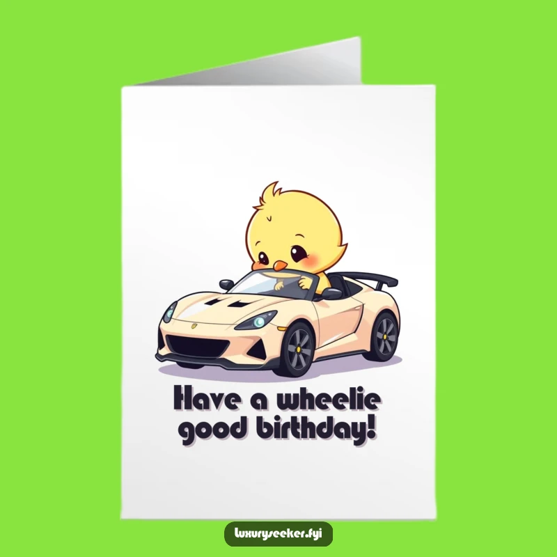 Free Printable Chick Birthday Card: Sweet Car Polishing Fun Downloadable Gift