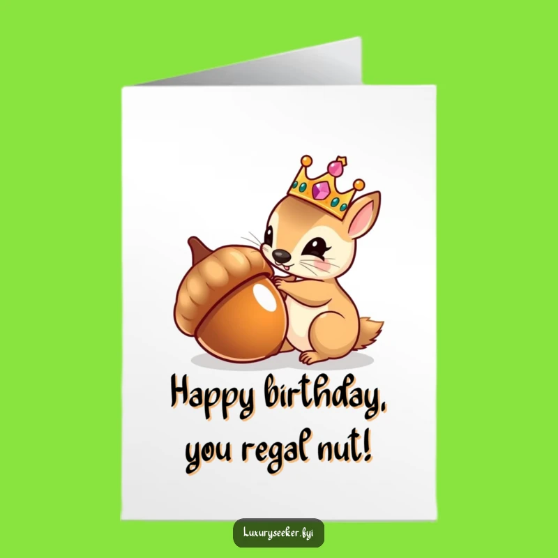Free Printable Funny Birthday Card: Vain Squirrel - Downloadable DIY Birthday Gift