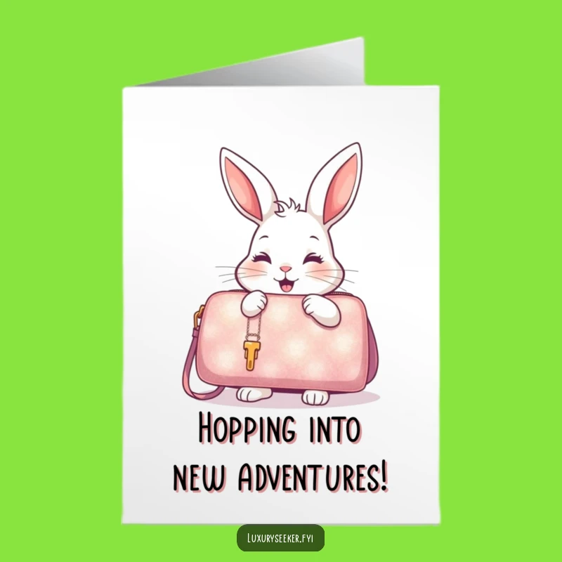 Free Printable Birthday Card: Rabbit Handbag Surprise Funny Downloadable Gift!
