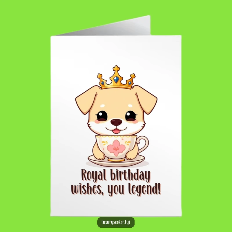 Royal Dog Birthday Card Free Printable - Funny Regal Downloadable Gift
