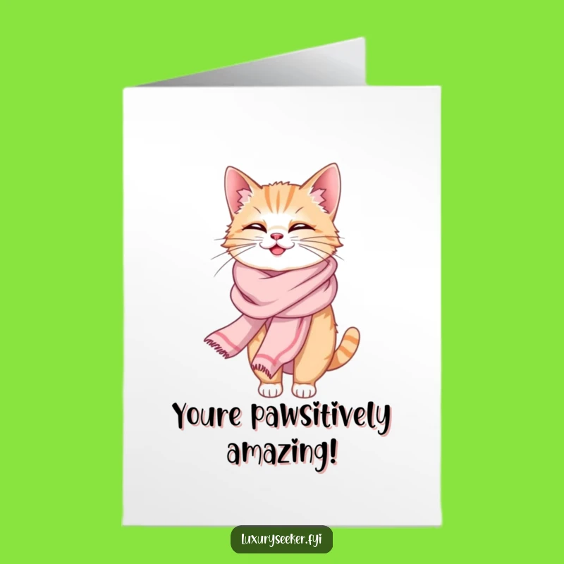 Free Printable Cat Congratulations Card: Elegant Feline Achievement Downloadable Gift