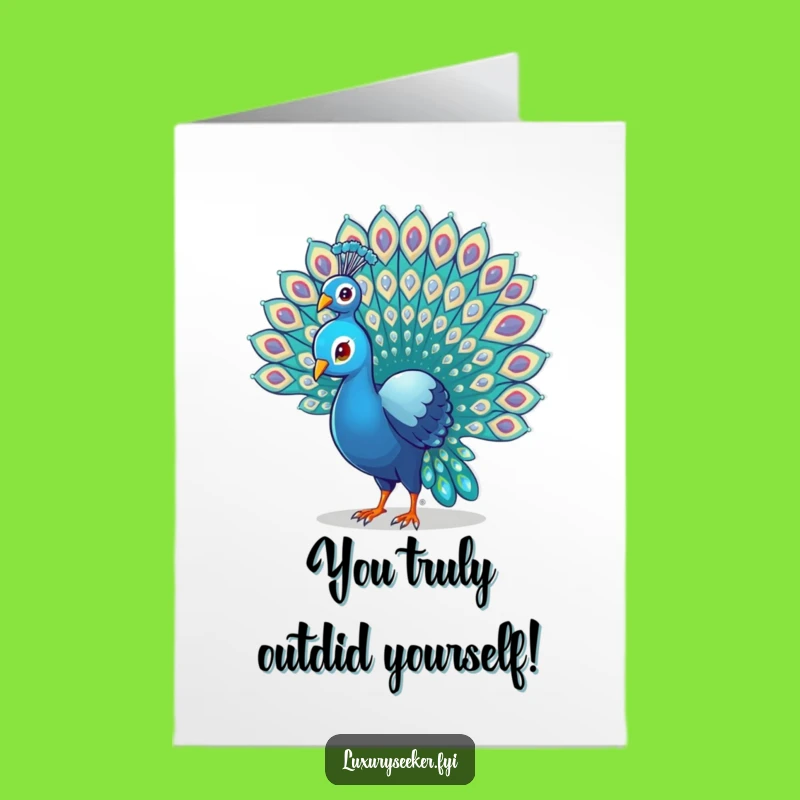 Free Printable Congrats Card: Glamorous Peacock Gem Tail - Unique Downloadable Gift