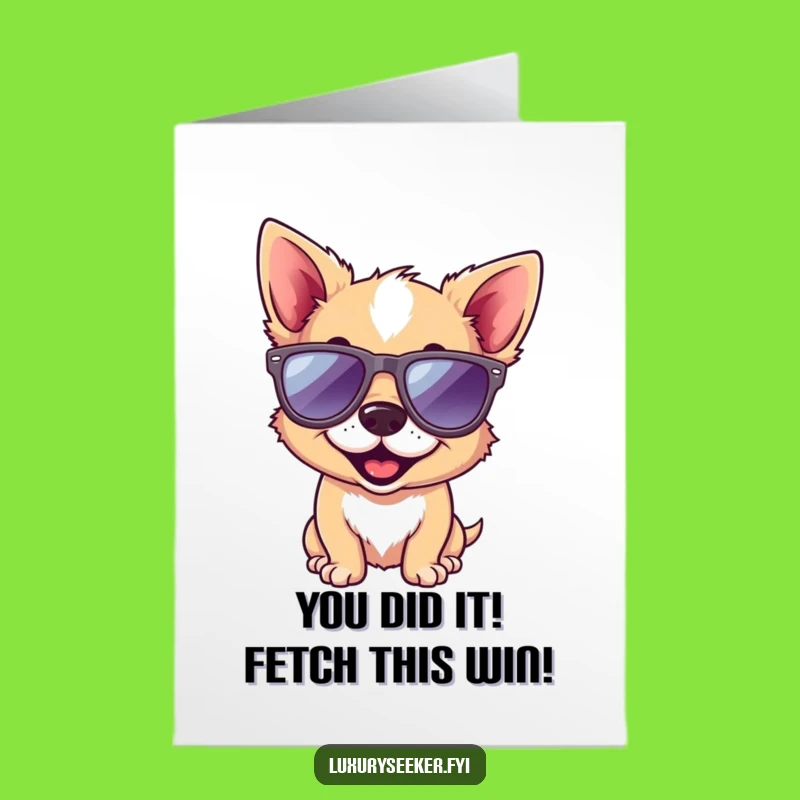 Free Printable Congratulations Card - Cool Dog with Sunglasses, DIY Downloadable Gift!
