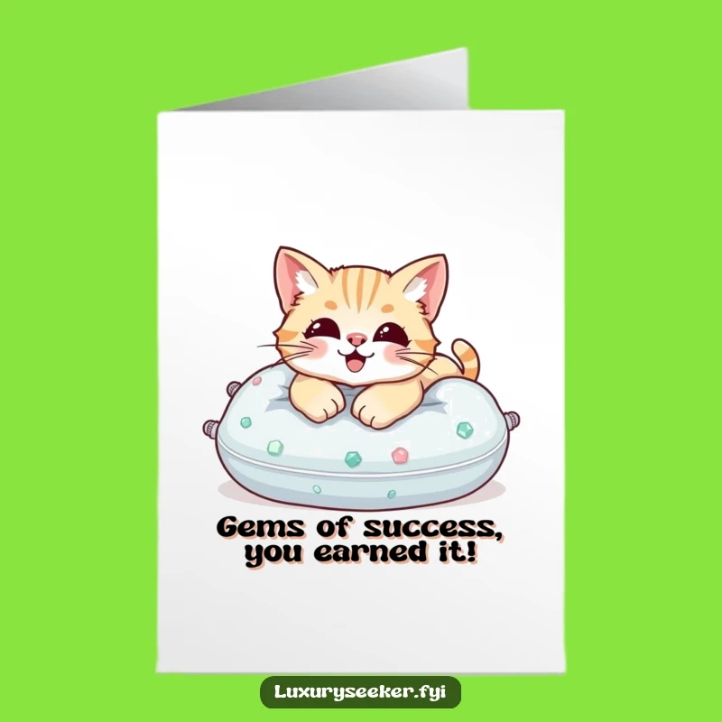Gemstone Cat Congrats Card Free Printable - Posh Downloadable Gift