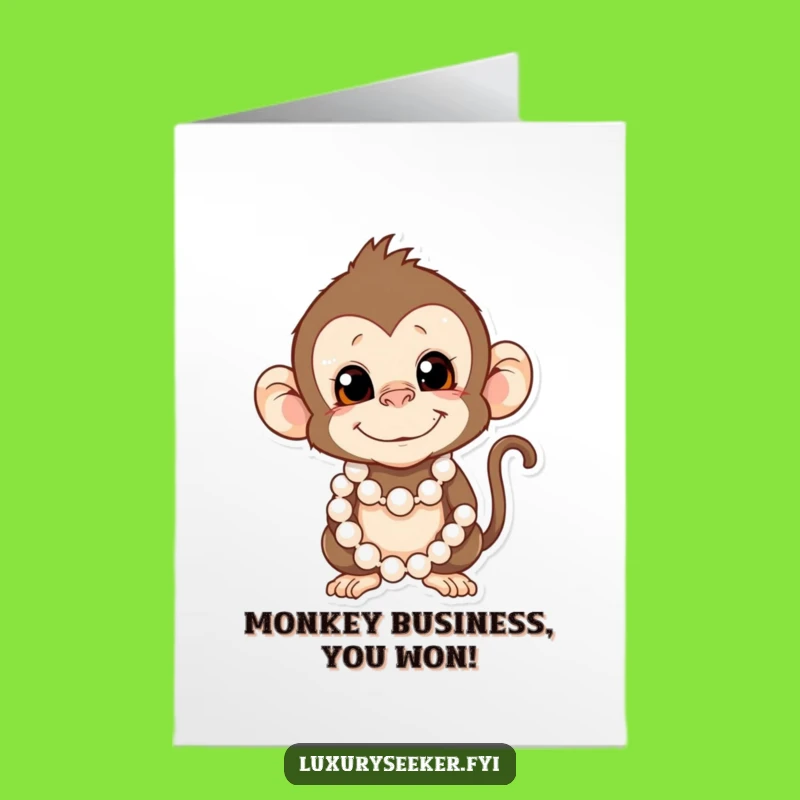 Free Printable Funny Monkey Congrats Card - Pearl Poise Prank Downloadable Gift