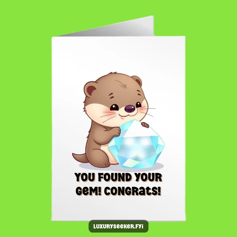 Free Printable Congrats Card: Otter's Gemstone Discovery & Excitement