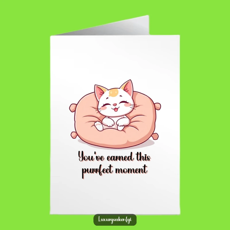Free Printable Congrats Card: Content Cat Relaxation, Chic Downloadable Gift