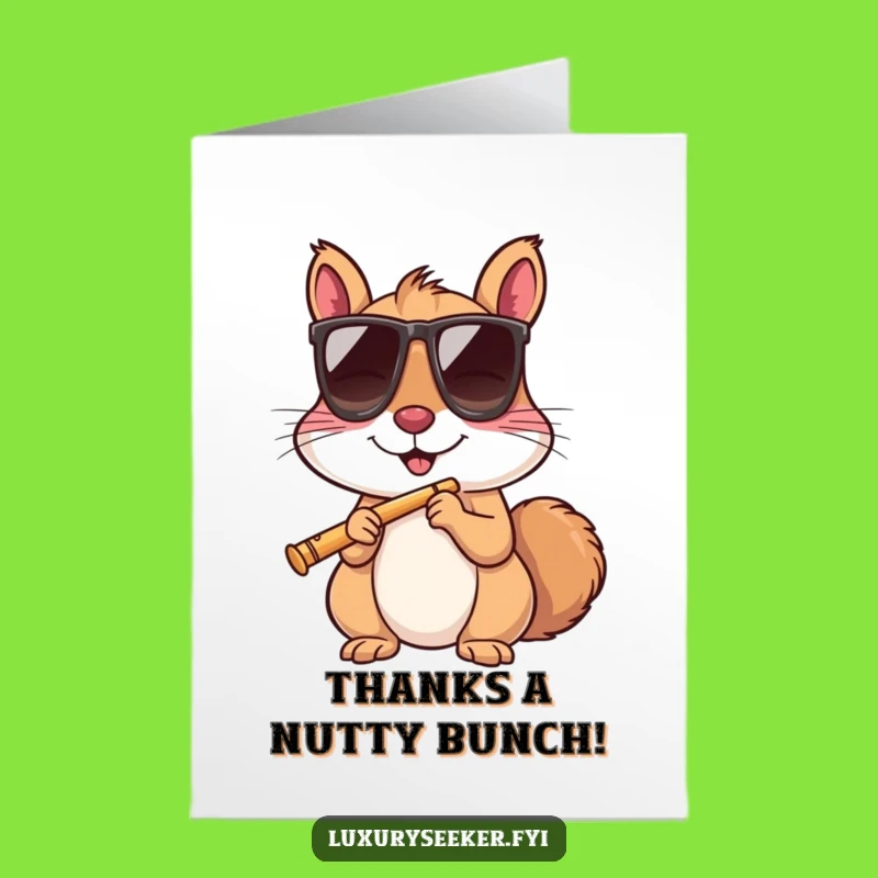 Free Printable Thank You Card: Chill Squirrel Sipping - Humorous Downloadable