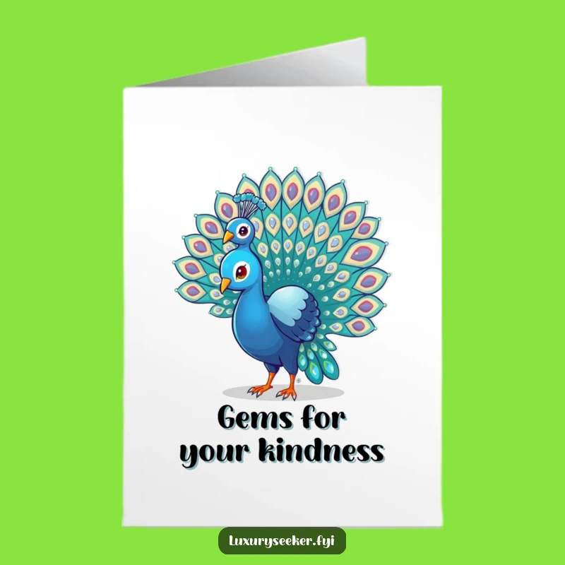 Free Printable Thank You Card: Dazzling Peacock Gem Tail - Heartfelt Downloadable Gift