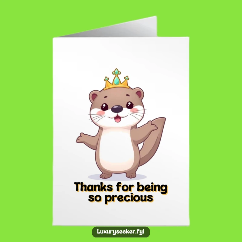 Otter Tiara Thank You - Free Printable Royal Gratitude Card!