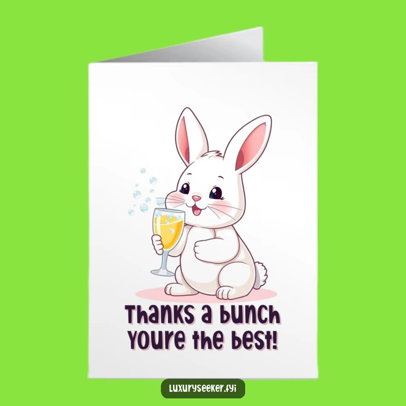 Free Printable Thank You Card: Bubbly Bunny - Show Thanks with this Funny Downloadable Gift