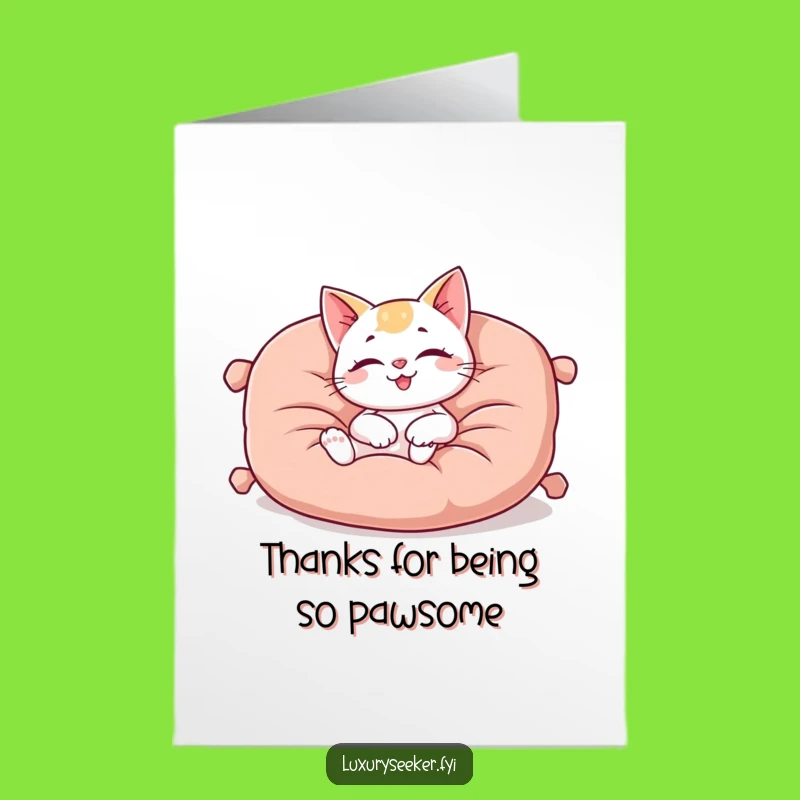 Free Printable Thank You Card: Cat Comfort, Grateful Vibes, Downloadable Gift