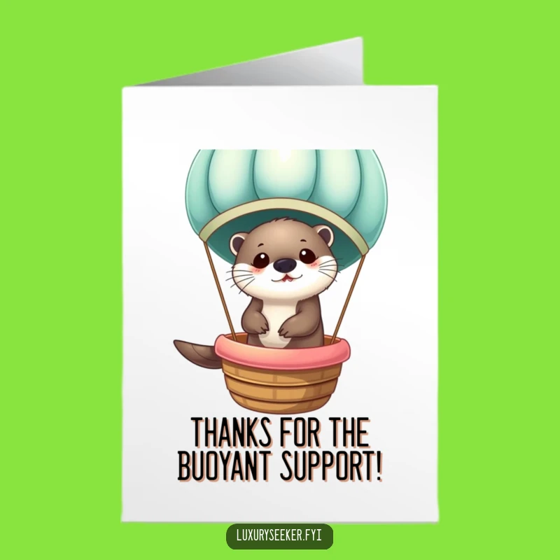 Free Printable Thank You Card: Otter Hot Air Balloon - Adorable & Funny!