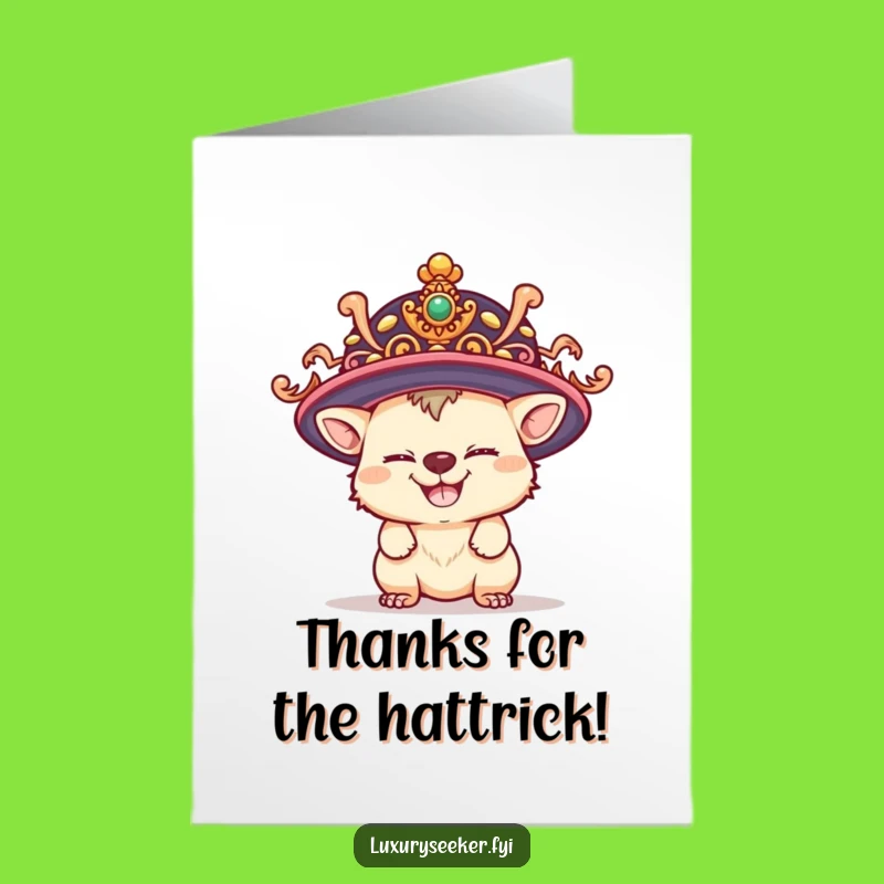 Free Printable Thank You Card: Creature in Big Hat - Funny Gift