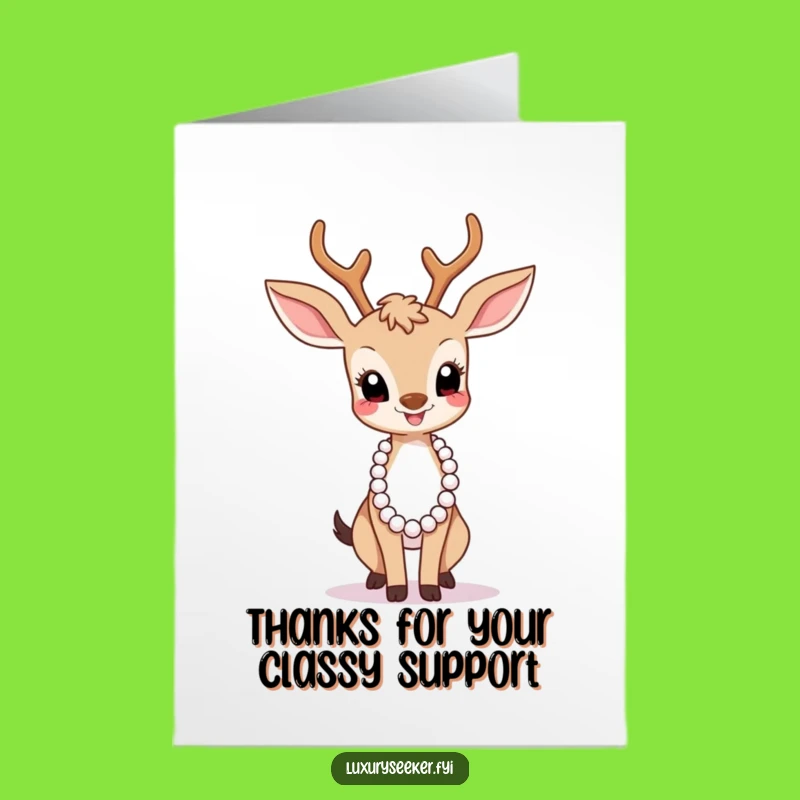 Free Printable Funny Thank You Card: Joyful Deer, Elegant Pose Downloadable Gift