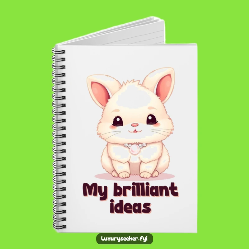 Funny Bunny Pearl Necklace Notebook - Cute Journal for Bunny Fans Gift