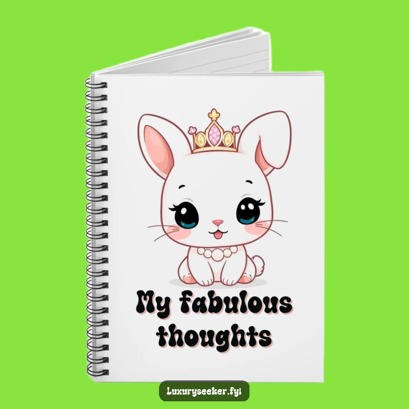 Funny Bunny Tiara Notebook: Jot Down Notes with Royal Cuteness!