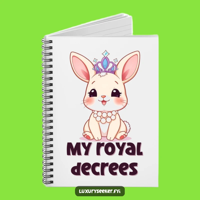 Funny Bunny Tiara Notebook: Pearl Elegance, Creative Humorous Journal Gift!