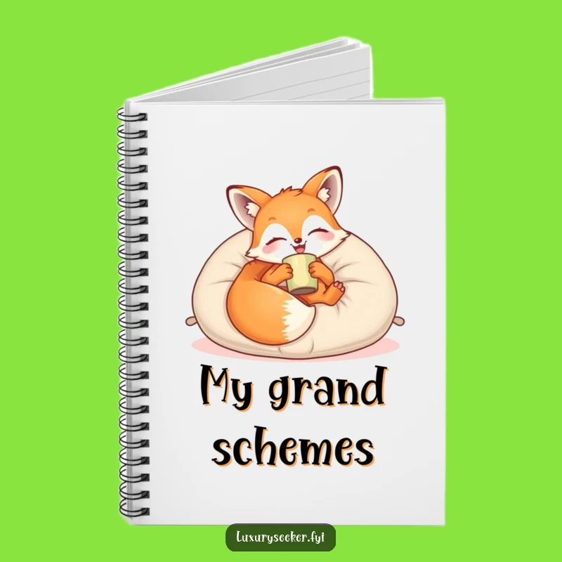 Funny Cozy Fox Lounge Notebook: Jot Down Ideas with Relaxed Feline Charm